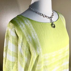 🥒 Chico’s Cool as a Cucumber, Lime, Kiwi, Apple Green Semi Sheer Top. Size L/XL